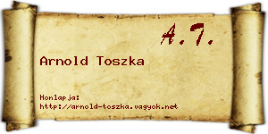 Arnold Toszka névjegykártya